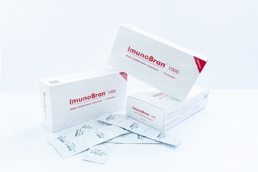 Package of 3 pieces of ImunoBran® 1000 (105 sachets) with a free book